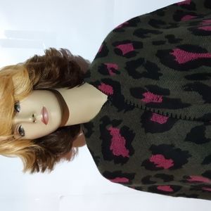 Leopard Pink and green Shawl one Size fits all.